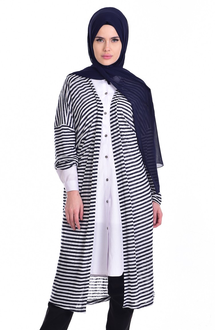 Fledermaus Arm Strickjacke 1495A-02 Dunkelblau 1495A-02