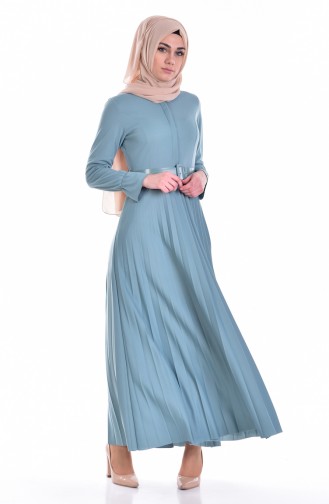 Hijab Kleid mit Gürtel  4101-09 Minzengrün 4101-09