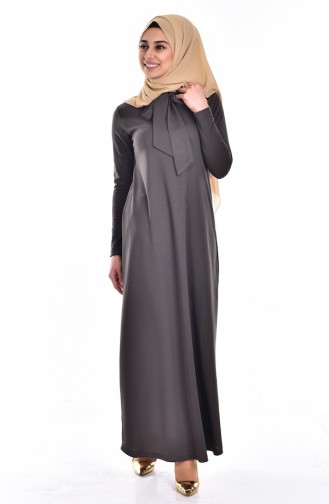 Khaki Hijab Dress 2152-03