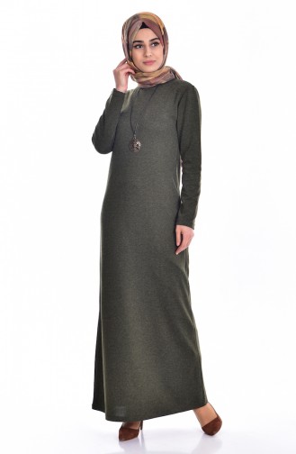 Khaki Hijab Dress 2900-02