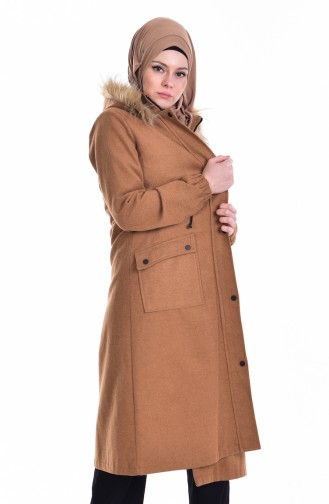 Coat with Furry Hood 50330-04 Mustard 50330-04