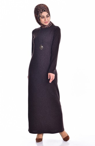 Brown Hijab Dress 2900-01