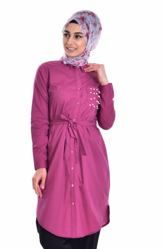 Tunic with Pearls and Belt 1120-02 Damson 1120-02