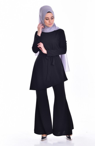 Ensemble Deux Pieces Tunique Pantalon 3001-01 Noir 3001-01