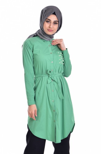 Tunic with Pearls and Belt 1120-03 Green 1120-03