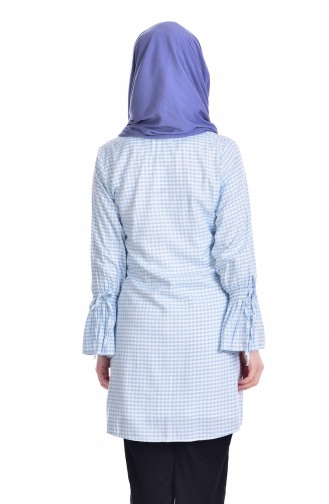 Checkered Tunic 6885-04 Baby Blue 6885-04