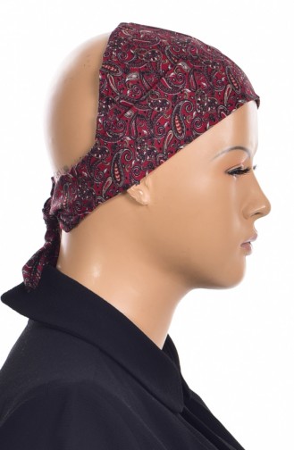 Bonnet Bandana a Motifs Sans Couture-01 Bordeaux 01