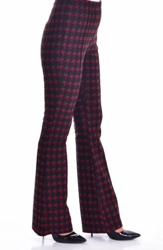 Patterned Trousers 0034-02 Claret Red 0034-02