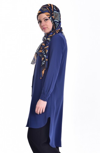 Sequined Asymmetric Tunic 6875-06 Indigo 6875-06