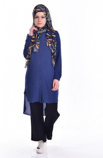 Sequined Asymmetric Tunic 6875-06 Indigo 6875-06