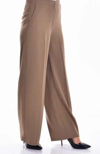 Wide Leg Trousers with Pockets 0352-03 Dark Mink 0352-03