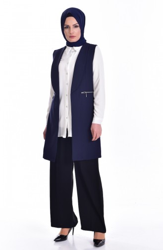 Blouse Vest Double Suit 9140-02 Navy Blue 9140-02