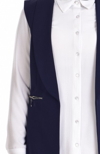 Blouse Vest Double Suit 9140-02 Navy Blue 9140-02