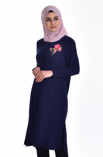 Embroidered Tunic 6870-05 Navy Blue 6870-05