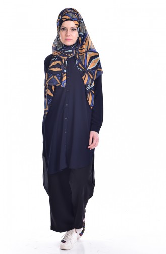 Navy Blue Tuniek 6875-08