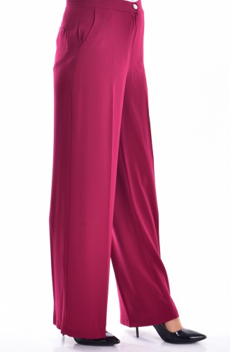 Wide Leg Trousers with Pockets 0352-05 Damson 0352-05