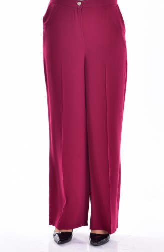 Wide Leg Trousers with Pockets 0352-05 Damson 0352-05