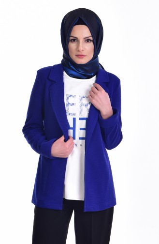 Ensemble Deux Pieces Veste Blouse 8913-07 Bleu Roi 8913-07