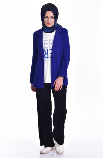 Ceket Bluz İkili Takım 8913-07 Saks