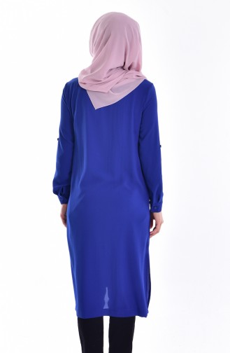 Nakışlı Tunik 6870-02 Saks