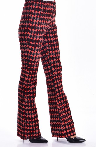 Pantalon a Motifs 0034-01 Orange 0034-01