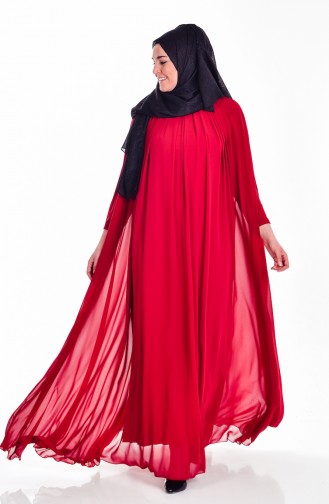 Chiffon Feathered Cloak 2018002-02 Claret Red 2018002-02