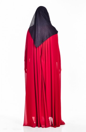 Chiffon Feathered Cloak 2018002-02 Claret Red 2018002-02