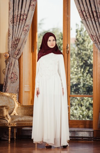 Habillé Hijab Ecru 52657-06