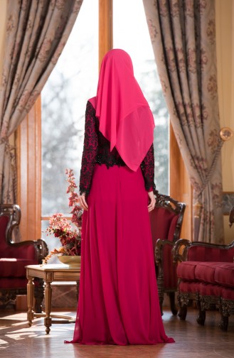 Chiffon Abendkleid 7810-02 Fuchsia 7810-02