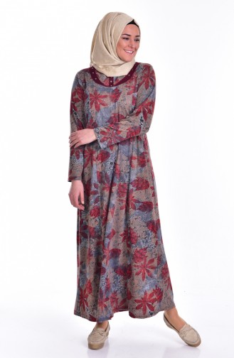 Gray Hijab Dress 4438-09