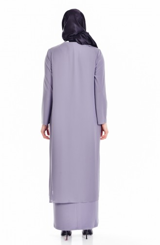 Gray Hijab Dress 6101-04