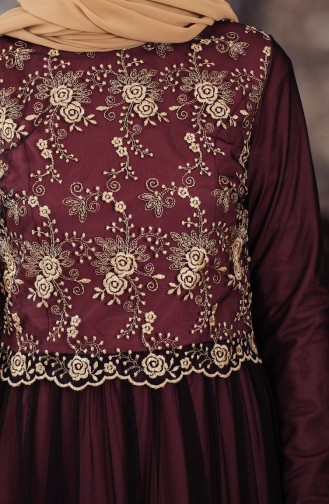 Dusty Rose Hijab Evening Dress 52675-08