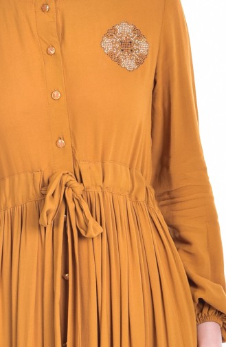 Buttoned Dress 1247-09 Mustard 1247-09