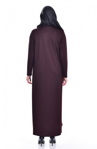 Übergröße Patchwork Hijabkleid 4436-09 Braun 4436-09