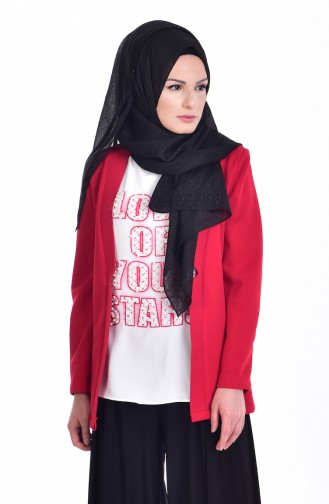 Ensemble Deux Pieces Blouse Veste 8912-07 Rouge 8912-07