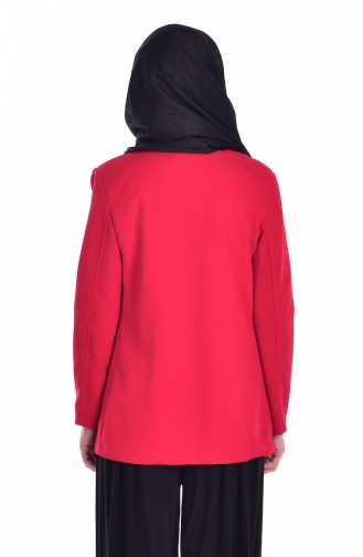 Ensemble Deux Pieces Blouse Veste 8912-07 Rouge 8912-07