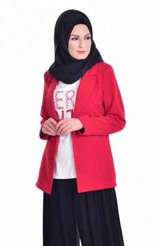 Ensemble Deux Pieces Veste Blouse 8913-08 Rouge 8913-08