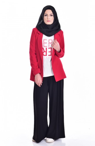 Jacke mit Bluse 2`er Set 8913-08 Rot 8913-08