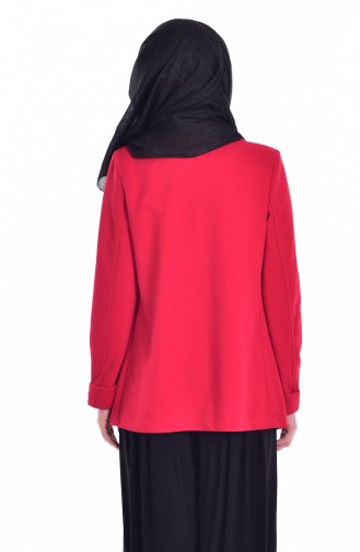 Ensemble Deux Pieces Veste Blouse 8913-08 Rouge 8913-08