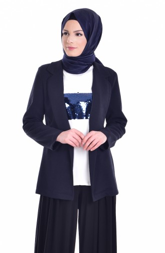 Ensemble Deux Pieces Blouse Veste 8914-01 Bleu Marine 8914-01