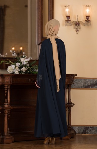 Dunkelblau Hijab-Abendkleider 52674-04