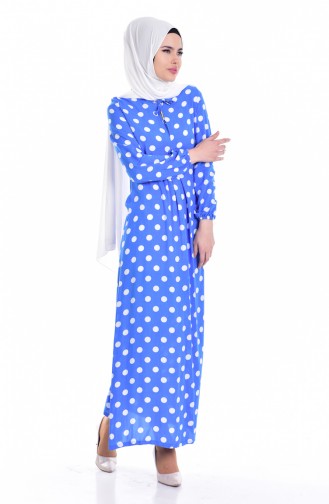 Lace Detailed Dress 1621-01 Blue 1621-01