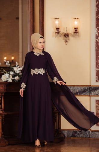 Purple Hijab Evening Dress 52674-05