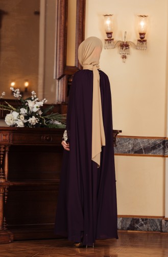 Purple Hijab Evening Dress 52674-05