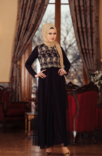 Purple Hijab Evening Dress 52675-05
