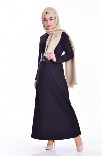 Leather Dress with Belt 5139-02 Purple 5139-02