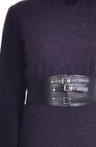 Leather Dress with Belt 5139-02 Purple 5139-02