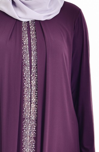 Robe İmprimé de Pierre Grande Taille 6101-02 Plum 6101-02