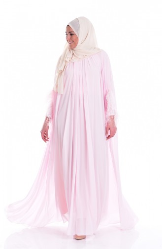 Chiffon Feathered Cloak 2018002-03 Pink 2018002-03