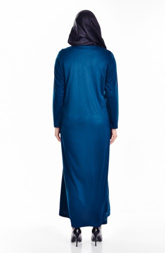 Petrol Hijab Dress 4436-02